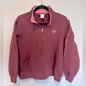 Ariat Burgundy Quarter-Zip Sweatshirt